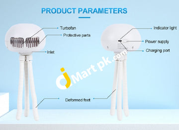 The Aliens Bladeless Stroller Fan Rechargeable With Flexible Tripod 3-Speed Adjustable - Imported